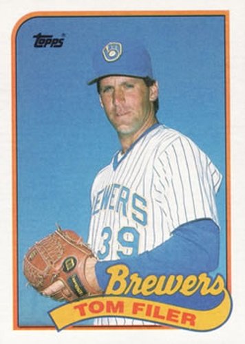 #419 Tom Filer - Milwaukee Brewers - 1989 Topps Baseball