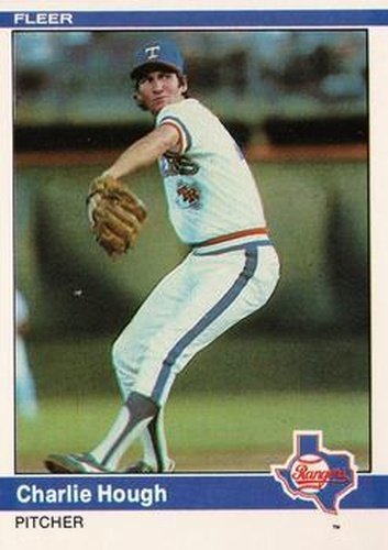 #419 Charlie Hough - Texas Rangers - 1984 Fleer Baseball