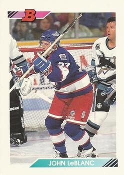 #419 John LeBlanc - Winnipeg Jets - 1992-93 Bowman Hockey