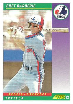 #419 Bret Barberie - Montreal Expos - 1992 Score Baseball