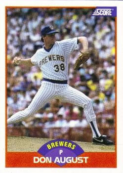 #419 Don August - Milwaukee Brewers - 1989 Score Baseball