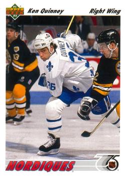 #419 Ken Quinney - Quebec Nordiques - 1991-92 Upper Deck Hockey