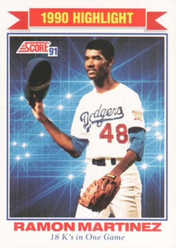 #419 Ramon Martinez - Los Angeles Dodgers - 1991 Score Baseball
