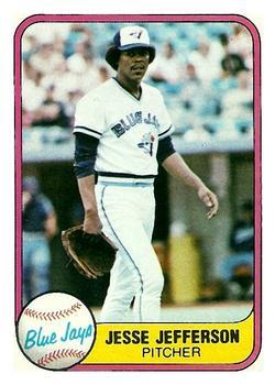 #419a Jesse Jefferson - Toronto Blue Jays - 1981 Fleer Baseball