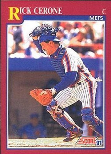 #41T Rick Cerone - New York Mets - 1991 Score Rookie & Traded Baseball