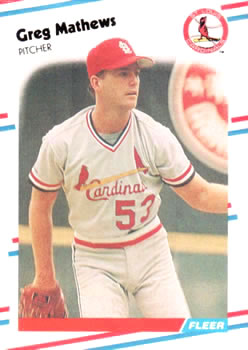 #41 Greg Mathews - St. Louis Cardinals - 1988 Fleer Baseball