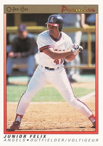 #41 Junior Felix - California Angels - 1991 O-Pee-Chee Premier Baseball