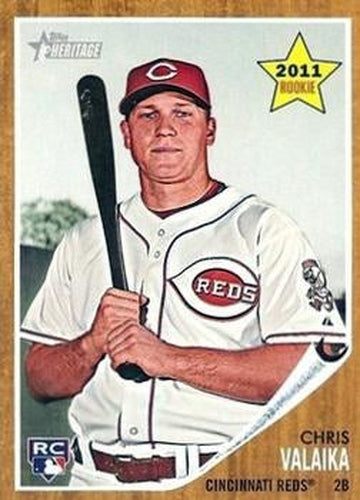 #41 Chris Valaika - Cincinnati Reds - 2011 Topps Heritage Baseball