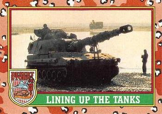#41 Lining Up the Tanks - 1991 Topps Desert Storm