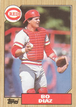 #41 Bo Diaz - Cincinnati Reds - 1987 Topps Baseball