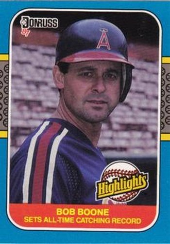 #41 Bob Boone - California Angels - 1987 Donruss Highlights Baseball
