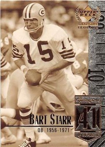 #41 Bart Starr - Green Bay Packers - 1999 Upper Deck Century Legends Football