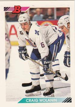 #41 Craig Wolanin - Quebec Nordiques - 1992-93 Bowman Hockey