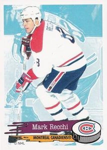 #41 Mark Recchi - Montreal Canadiens - 1995-96 Panini Hockey Stickers