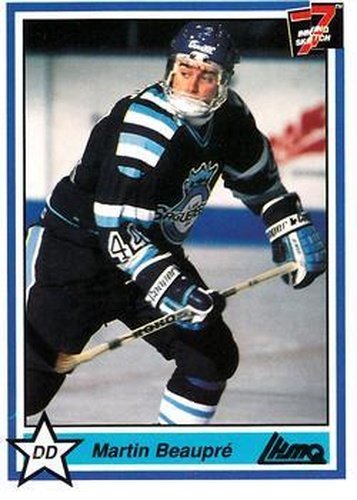 #41 Martin Beaupre - Chicoutimi Sagueneens - 1990-91 7th Inning Sketch QMJHL Hockey