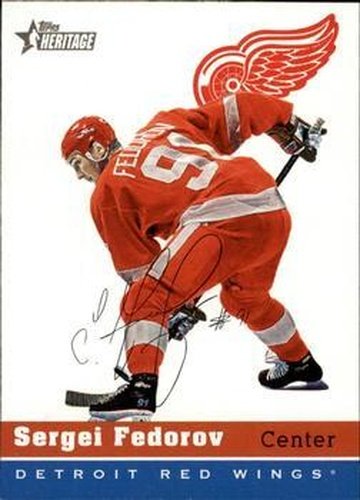 #41 Sergei Fedorov - Detroit Red Wings - 2000-01 Topps Heritage Hockey