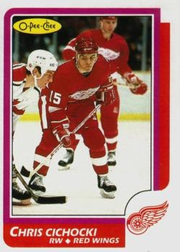 #41 Chris Cichocki - Detroit Red Wings - 1986-87 O-Pee-Chee Hockey