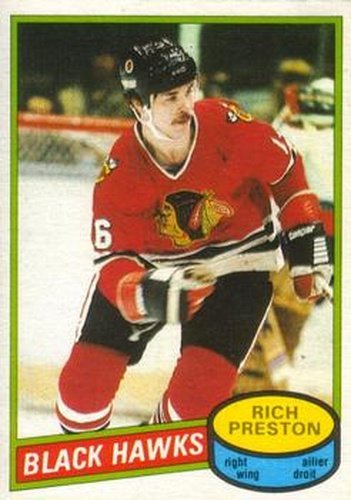#41 Rich Preston - Chicago Blackhawks - 1980-81 O-Pee-Chee Hockey