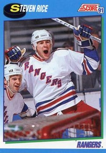 #420 Steven Rice - New York Rangers - 1991-92 Score Canadian Hockey