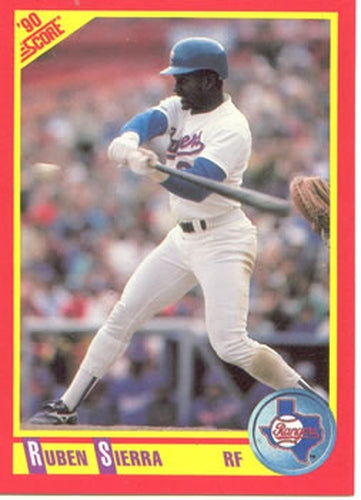 #420 Ruben Sierra - Texas Rangers - 1990 Score Baseball