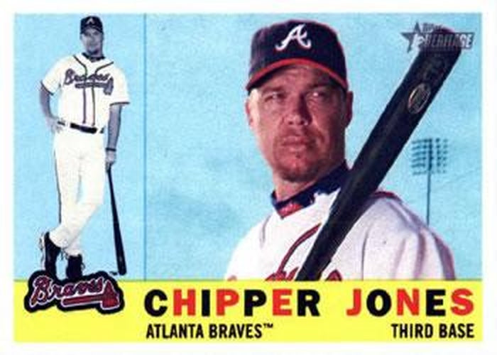 #420 Chipper Jones - Atlanta Braves - 2009 Topps Heritage Baseball