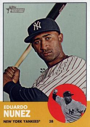 #420 Eduardo Nunez - New York Yankees - 2012 Topps Heritage Baseball