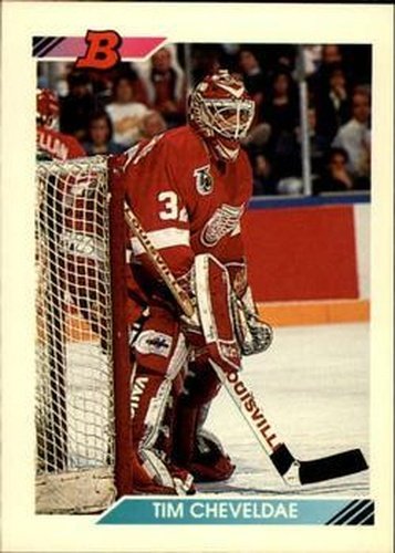 #420 Tim Cheveldae - Detroit Red Wings - 1992-93 Bowman Hockey