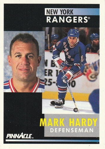 #420 Mark Hardy - New York Rangers - 1991-92 Pinnacle Hockey