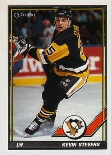 #421 Kevin Stevens - Pittsburgh Penguins - 1991-92 O-Pee-Chee Hockey