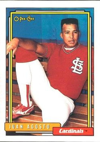 #421 Juan Agosto - St. Louis Cardinals - 1992 O-Pee-Chee Baseball