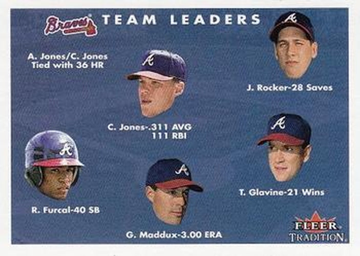 #421 Rafael Furcal / Chipper Jones / Greg Maddux / John Rocker / Tom Glavine - Atlanta Braves - 2001 Fleer Tradition Baseball