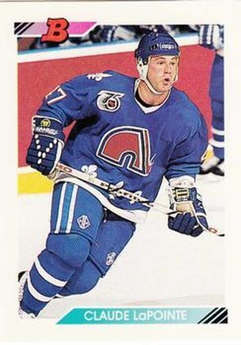 #421 Claude Lapointe - Quebec Nordiques - 1992-93 Bowman Hockey