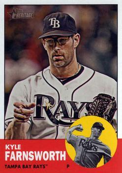 #421 Kyle Farnsworth - Tampa Bay Rays - 2012 Topps Heritage Baseball