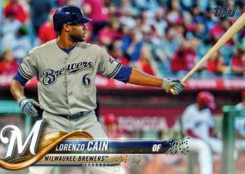 #421 Lorenzo Cain - Milwaukee Brewers - 2018 Topps Baseball