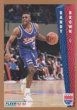 #421 Randy Brown - Sacramento Kings - 1992-93 Fleer Basketball