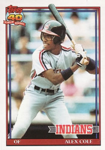 #421 Alex Cole - Cleveland Indians - 1991 Topps Baseball