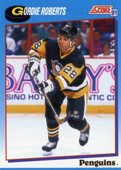 #422 Gordie Roberts - Pittsburgh Penguins - 1991-92 Score Canadian Bilingual Hockey