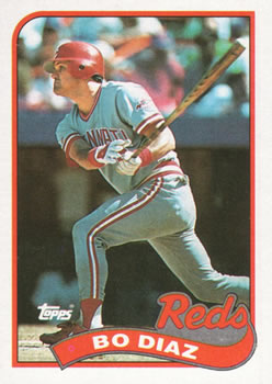 #422 Bo Diaz - Cincinnati Reds - 1989 Topps Baseball