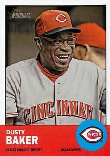 #422 Dusty Baker - Cincinnati Reds - 2012 Topps Heritage Baseball