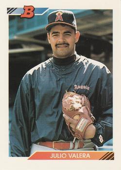 #422 Julio Valera - California Angels - 1992 Bowman Baseball