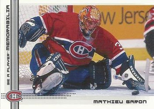 #422 Mathieu Garon - Montreal Canadiens - 2000-01 Be a Player Memorabilia Hockey