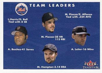 #422 Mike Piazza / Al Leiter / Mike Hampton / Armando Benitez - New York Mets - 2001 Fleer Tradition Baseball