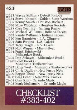 #423 Checklist: 383-423 - 1990-91 SkyBox Basketball