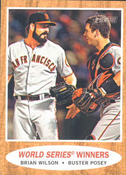 #423 Brian Wilson / Buster Posey - San Francisco Giants - 2011 Topps Heritage Baseball