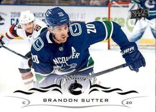 #423 Brandon Sutter - Vancouver Canucks - 2018-19 Upper Deck Hockey