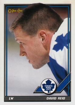 #423 David Reid - Toronto Maple Leafs - 1991-92 O-Pee-Chee Hockey