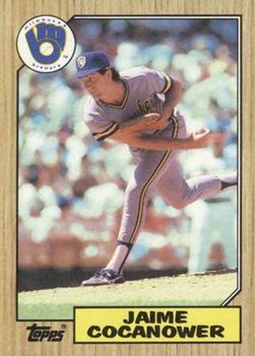 #423 Jaime Cocanower - Milwaukee Brewers - 1987 Topps Baseball