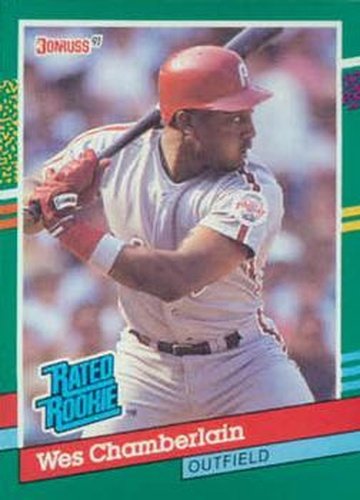 #423 Wes Chamberlain - Philadelphia Phillies - 1991 Donruss Baseball