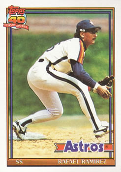 #423 Rafael Ramirez - Houston Astros - 1991 Topps Baseball