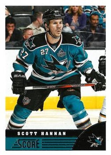 #424 Scott Hannan - San Jose Sharks - 2013-14 Score Hockey